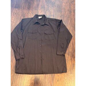 Vintage DICKIES Button Down Longsleeve collared shirt brown 34/35 17-17.5